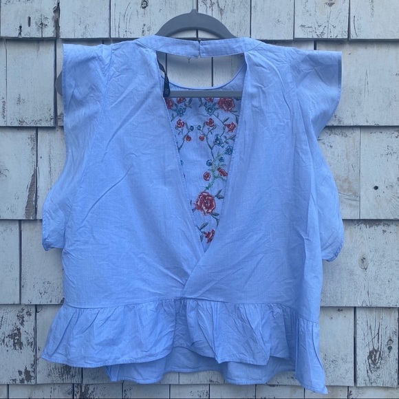 Zara Embroidered Ruffle Top - Picture 4 of 5